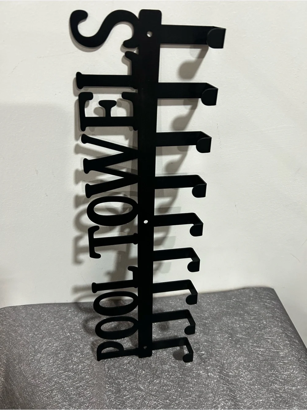 Pool Towel Rack with 9 Hooks, Towel Holder Wall Mounted for Outdoor